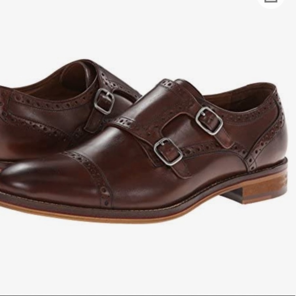 JOHNSTON & MURPHY MENS CONARD DOUBLE BUCKLE MONK STRAP size 10